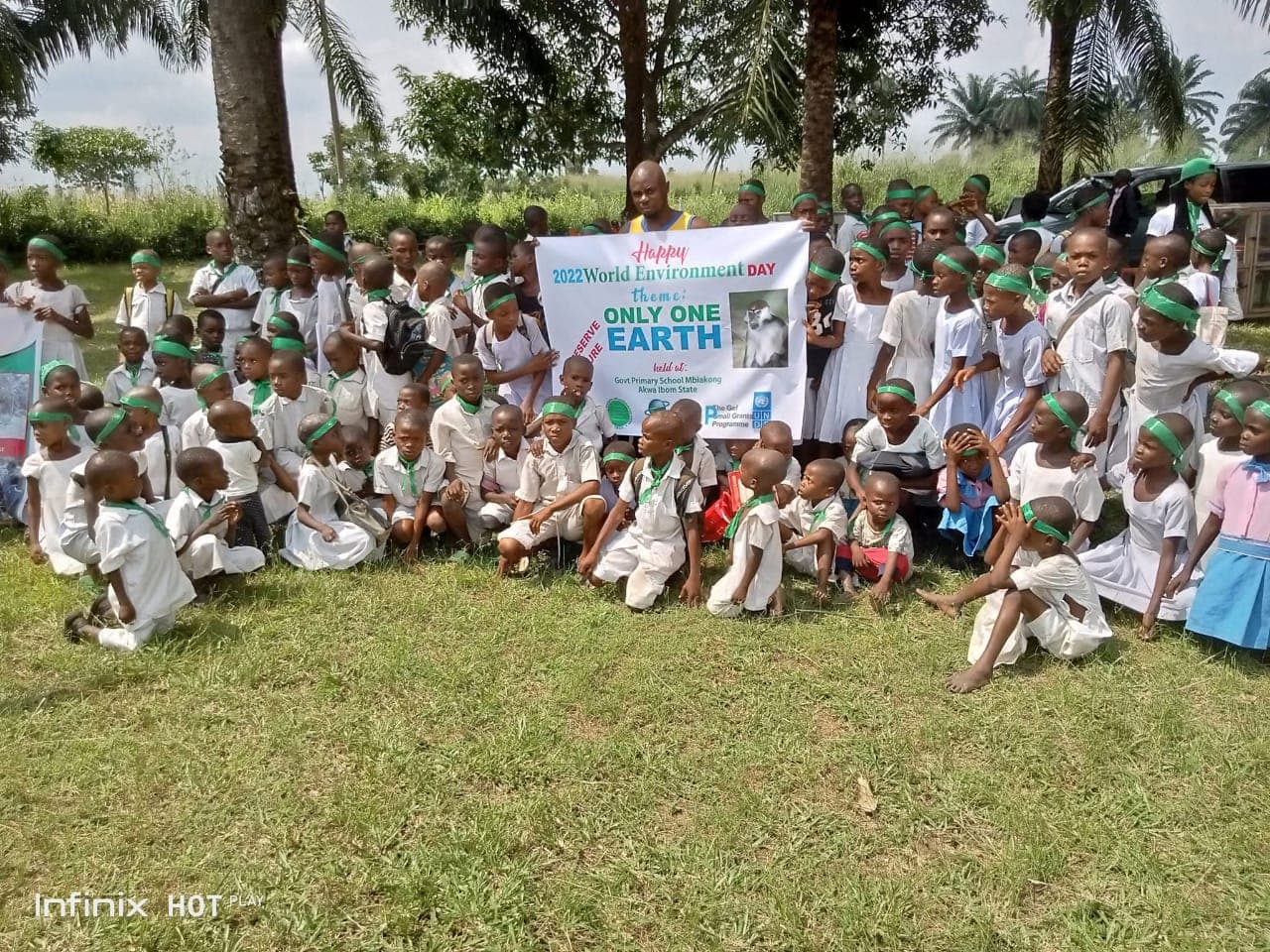 School club members planting trees